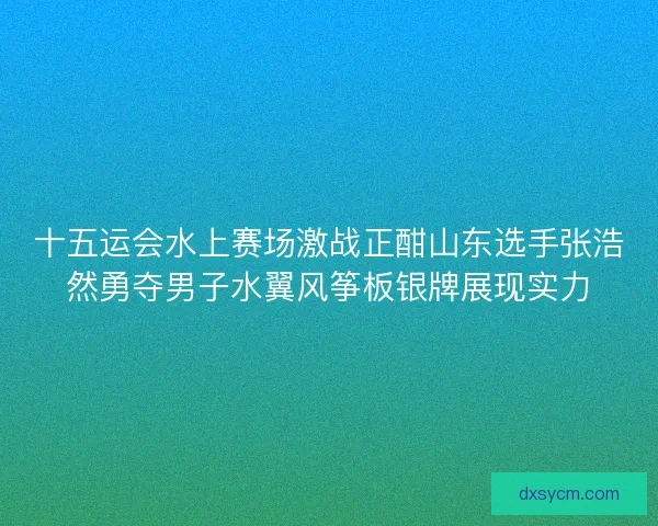 十五运会水上赛场激战正酣山东选手张浩然勇夺男子水翼风筝板银牌展现实力
